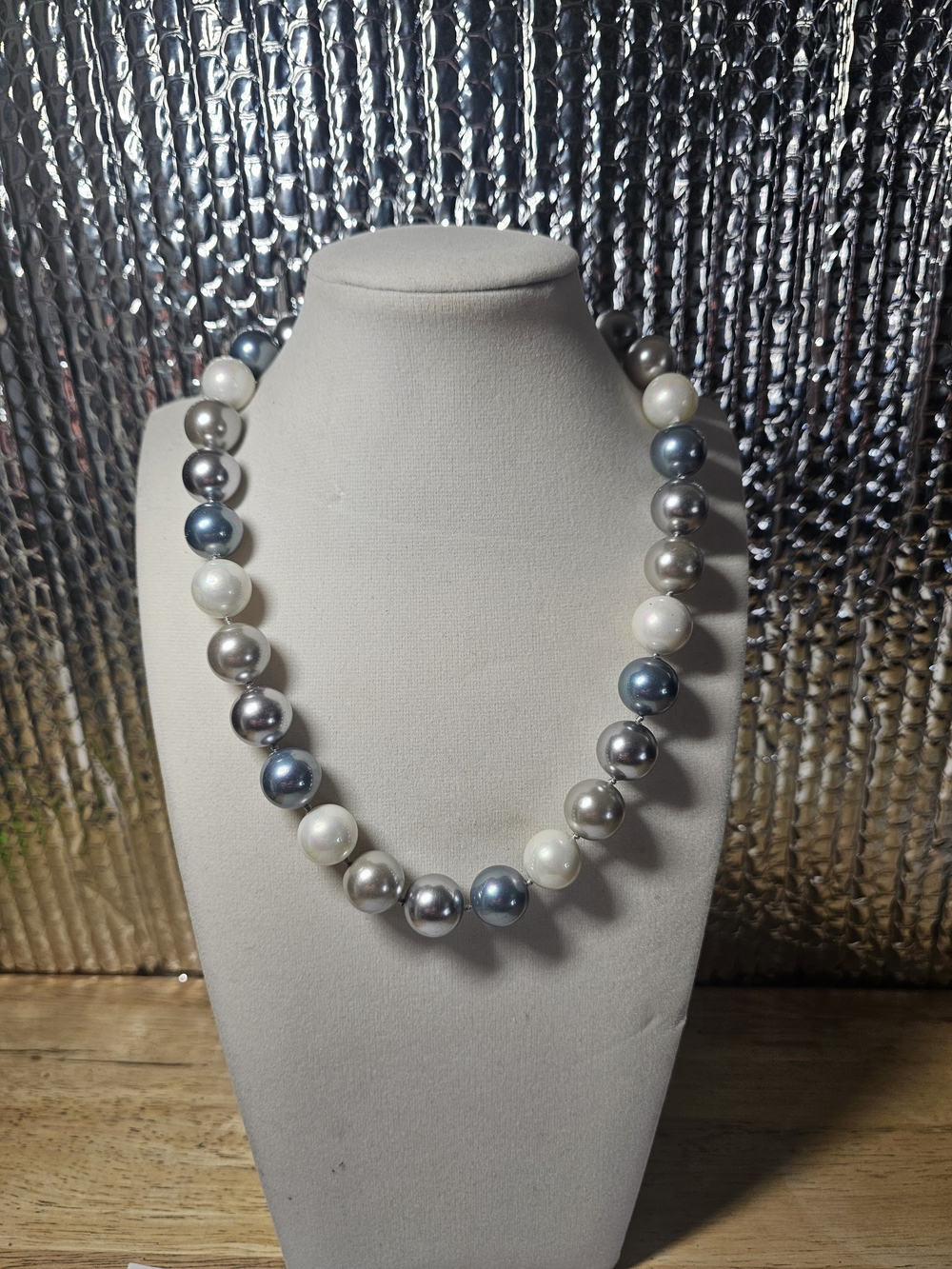 14k Gold Multi Colored Pearl Necklace